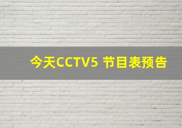 今天CCTV5 节目表预告